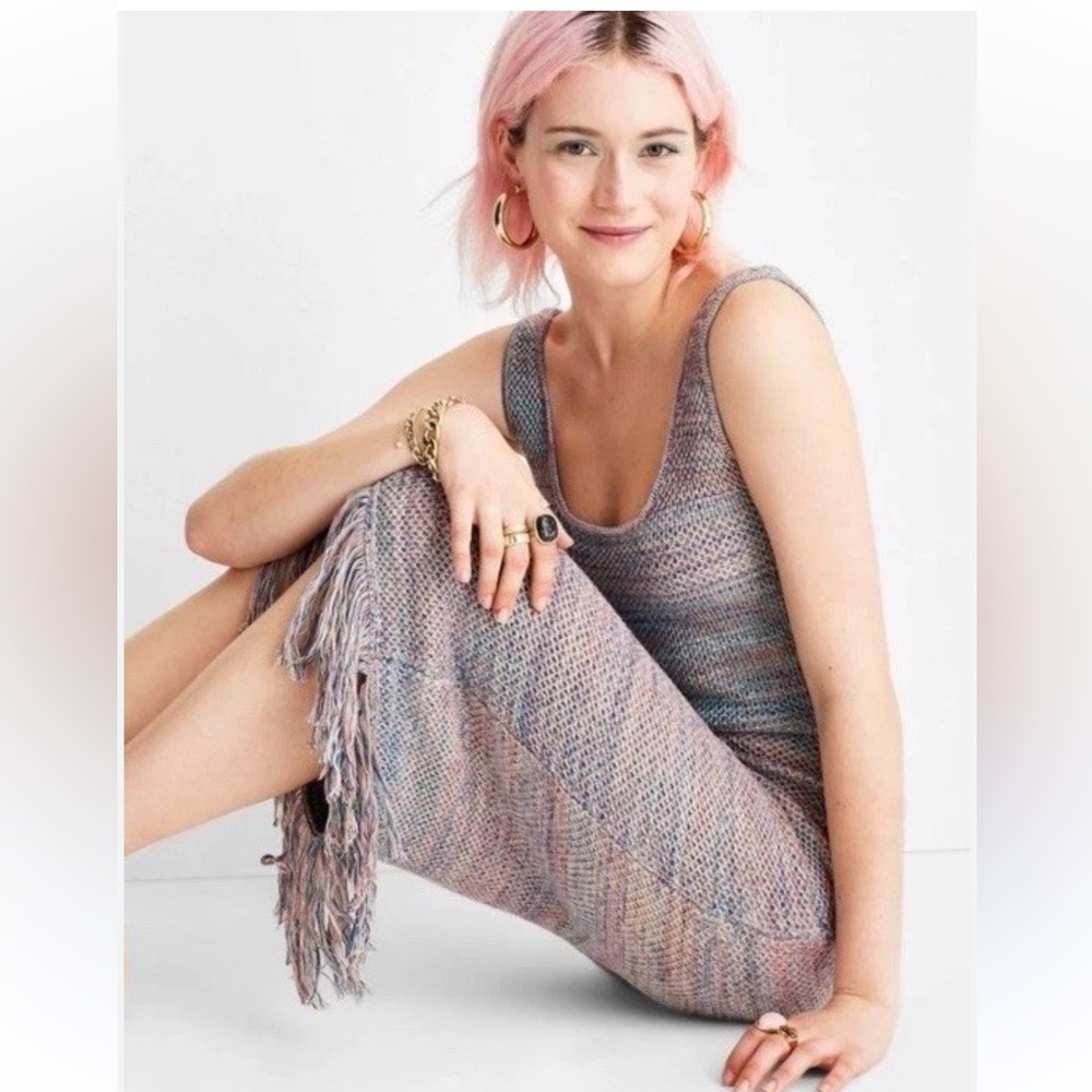 FUTURE COLLECTIVE ALANI NOELLE Crochet Fringe Dress Boho Sleeveless SZ SM Swim - Picture 17 of 17